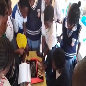 ICT Typewriter exhibit (in practicals)